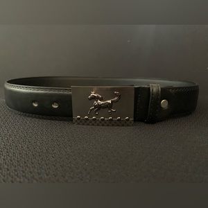 Men’s Black Belt with “Mustang” Inspired Buckle